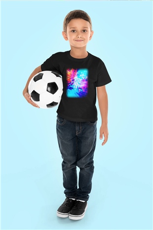 DJ Baskılı Siyah Unisex Çocuk Tişört