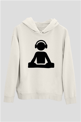 DJ Beyaz Unisex Kapşonlu Sweatshirt