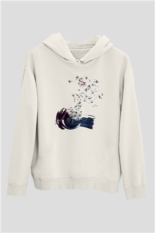 DJ Beyaz Unisex Kapşonlu Sweatshirt