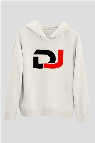 DJ Beyaz Unisex Kapşonlu Sweatshirt