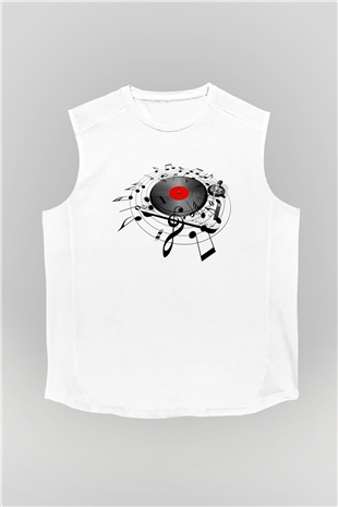 DJ Beyaz Unisex Kolsuz Tişört