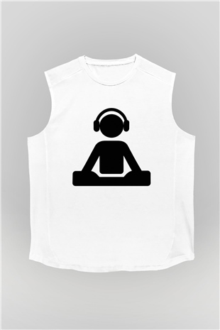 DJ Beyaz Unisex Kolsuz Tişört