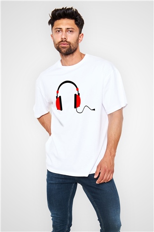 DJ Beyaz Unisex Oversize Tişört T-Shirt