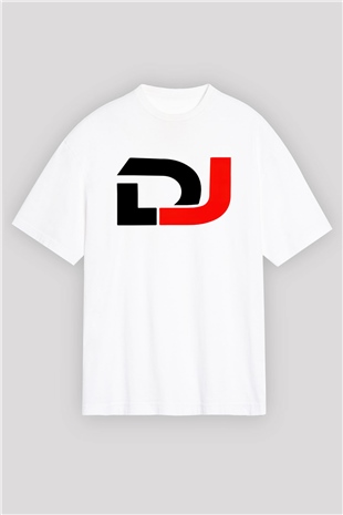 DJ Beyaz Unisex Oversize Tişört T-Shirt