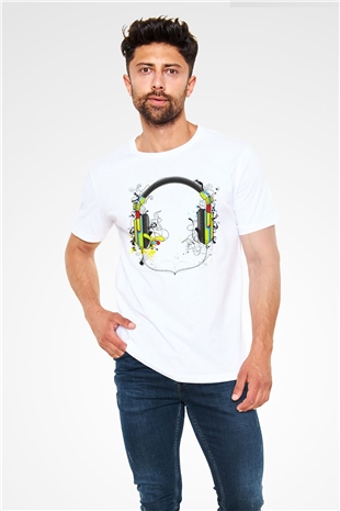DJ Beyaz Unisex Tişört T-Shirt - TişörtFabrikası