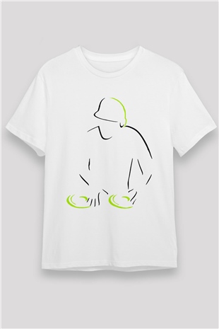 DJ Beyaz Unisex Tişört T-Shirt - TişörtFabrikası