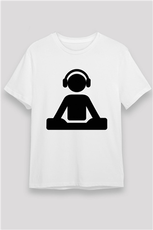 DJ Beyaz Unisex Tişört T-Shirt - TişörtFabrikası