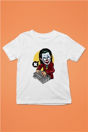 Dj Joker Baskılı Unisex Beyaz Çocuk Tişört