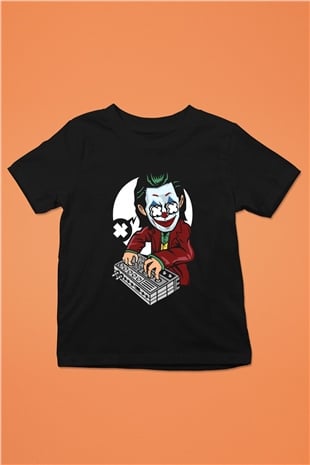 Dj Joker Baskılı Unisex Siyah Çocuk Tişört