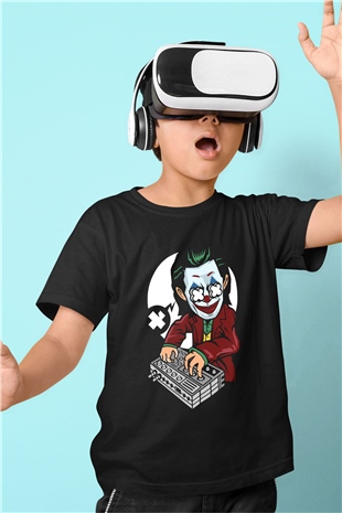 Dj Joker Baskılı Unisex Siyah Çocuk Tişört