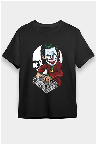 Dj Joker Baskılı Unisex Siyah Tişört