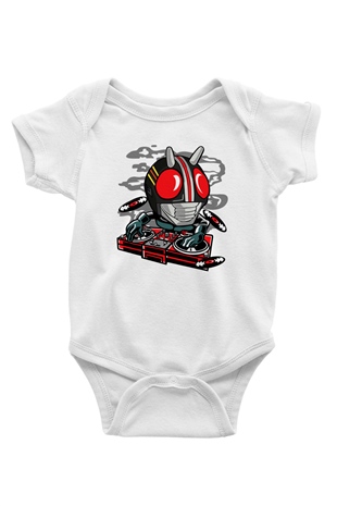 DJ Kamen Baskılı Unisex Beyaz Bebek Body - Zıbın