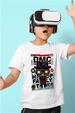 Dj Run - DMC - Baskılı Unisex Beyaz Çocuk Tişört