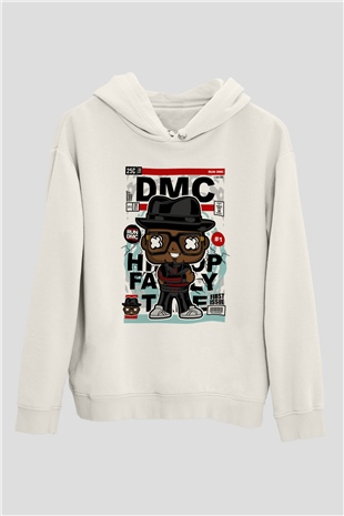 Dj Run - DMC - Baskılı Unisex Beyaz Hoodie
