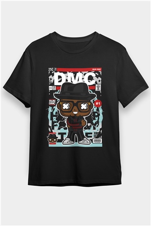 Dj Run DMC Baskılı Unisex Siyah Tişört