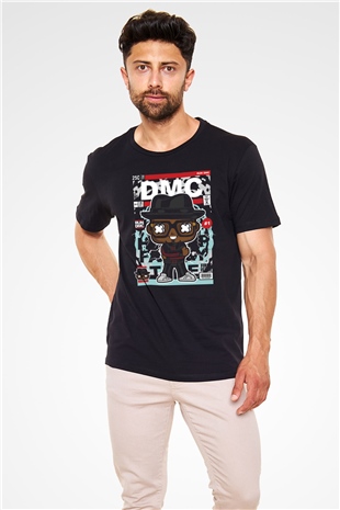 Dj Run DMC Baskılı Unisex Siyah Tişört