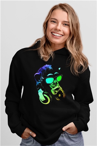 DJ ŞempanzeSiyah  Unisex Hoodie
