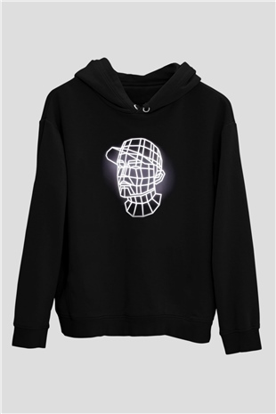 DJ Siyah Unisex Kapşonlu Sweatshirt