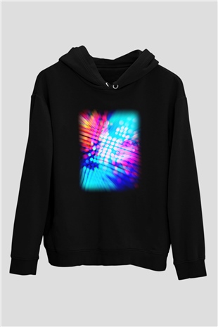DJ Siyah Unisex Kapşonlu Sweatshirt