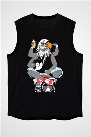 DJ Siyah Unisex Kolsuz Tişört