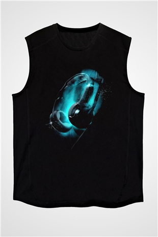 DJ Siyah Unisex Kolsuz Tişört
