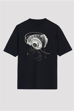 DJ Siyah Unisex Oversize Tişört T-Shirt