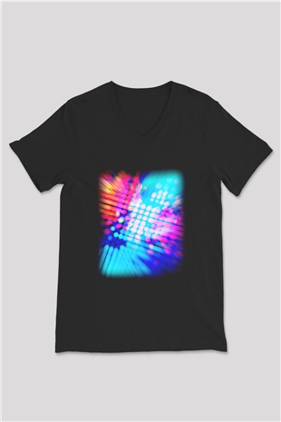DJ Siyah Unisex V Yaka Tişört T-Shirt