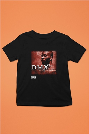 DMX Baskılı Siyah Unisex Çocuk Tişört