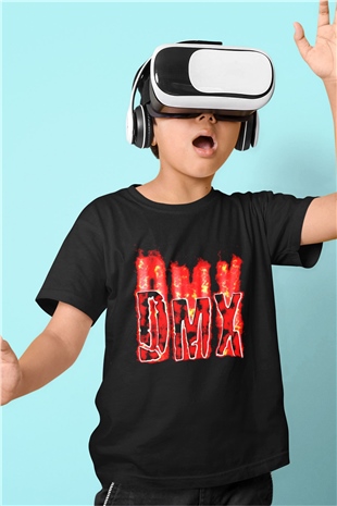 DMX Baskılı Siyah Unisex Çocuk Tişört