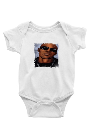 DMX Baskılı Unisex Beyaz Bebek Body - Zıbın