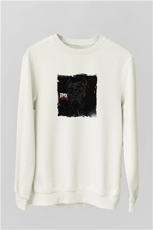 DMX Baskılı Unisex Beyaz Sweatshirt