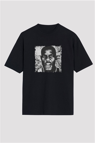 DMX Baskılı Unisex Oversize Siyah Tişört