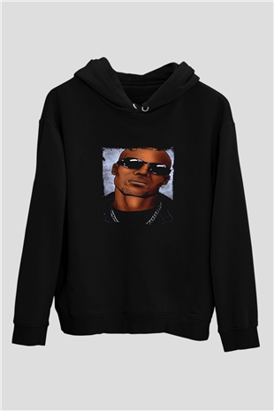 DMX Baskılı Unisex Siyah Hoodie