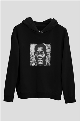 DMX Baskılı Unisex Siyah Hoodie