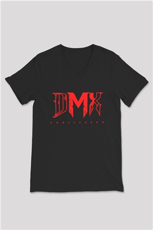 DMX Siyah Unisex V Yaka Tişört