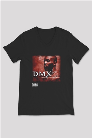 DMX Siyah Unisex V Yaka Tişört T-Shirt