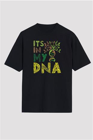 DNA Bahçe Baskılı Unisex Oversize Tişört - Tshirt