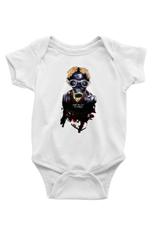 Doctor Who Baskılı Beyaz Unisex Bebek Body - Zıbın