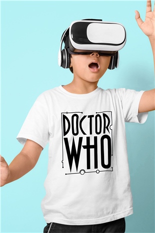 Doctor Who Baskılı Beyaz Unisex Çocuk Tişört