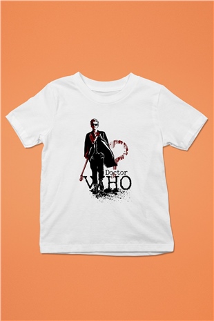Doctor Who Baskılı Beyaz Unisex Çocuk Tişört