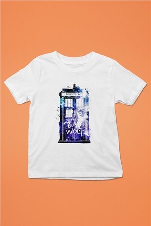 Doctor Who Baskılı Beyaz Unisex Çocuk Tişört