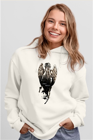 Doctor Who Beyaz Unisex Kapşonlu Sweatshirt