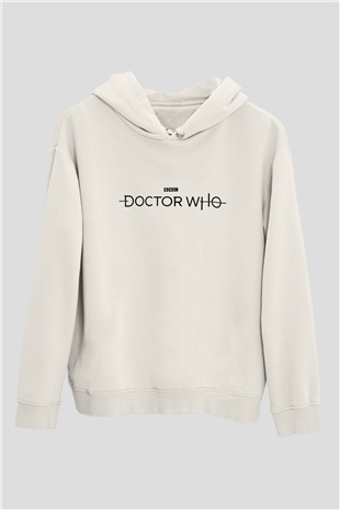 Doctor Who Beyaz Unisex Kapşonlu Sweatshirt