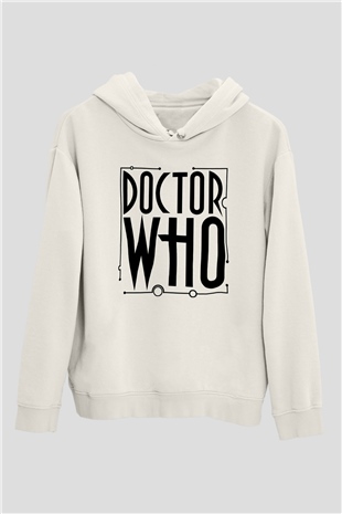 Doctor Who Beyaz Unisex Kapşonlu Sweatshirt