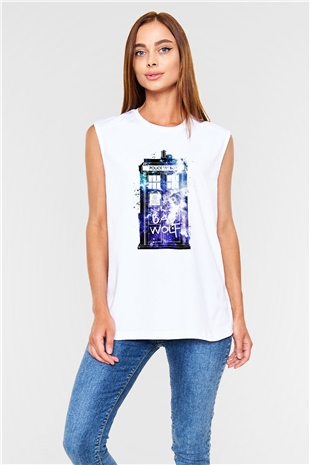 Doctor Who Beyaz Unisex Kolsuz Tişört