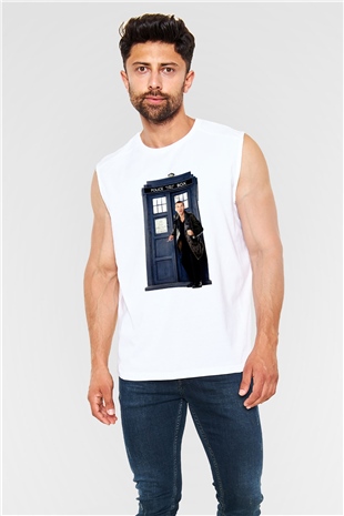 Doctor Who Beyaz Unisex Kolsuz Tişört