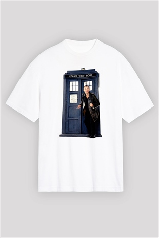 Doctor Who Beyaz Unisex Oversize Tişört T-Shirt