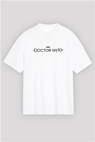 Doctor Who Beyaz Unisex Oversize Tişört T-Shirt