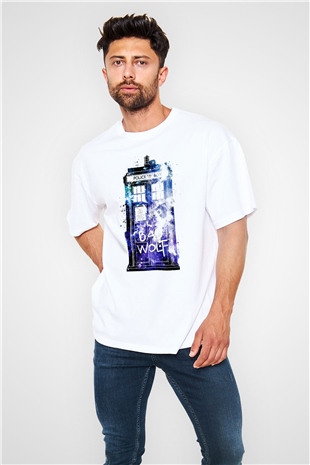Doctor Who Beyaz Unisex Oversize Tişört T-Shirt