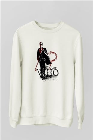 Doctor Who Beyaz Unisex Sweatshirt